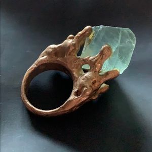 Anthropologie Cave Collective Quartz Crystal Ring